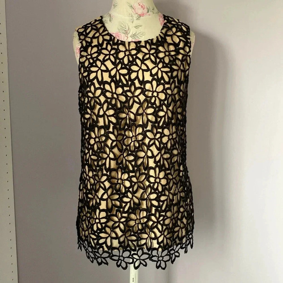 Lela Rose for target Neiman Marcus black and tan top size medium - Picture 1 of 11